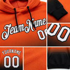 Custom Stitched Orange White-Black Fade Fashion Sports Pullover Sweatshirt Hoodie detail