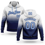 Custom Stitched White Light Blue-Navy Fade Fashion Sports Pullover Sweatshirt Hoodie