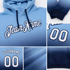 Custom Stitched Light Blue White-Navy Fade Fashion Sports Pullover Sweatshirt Hoodie detail