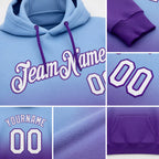 Custom Stitched Light Blue White-Purple Fade Fashion Sports Pullover Sweatshirt Hoodie detail
