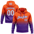 Custom Stitched Orange White-Purple Fade Fashion Sports Pullover Sweatshirt Hoodie photo 1