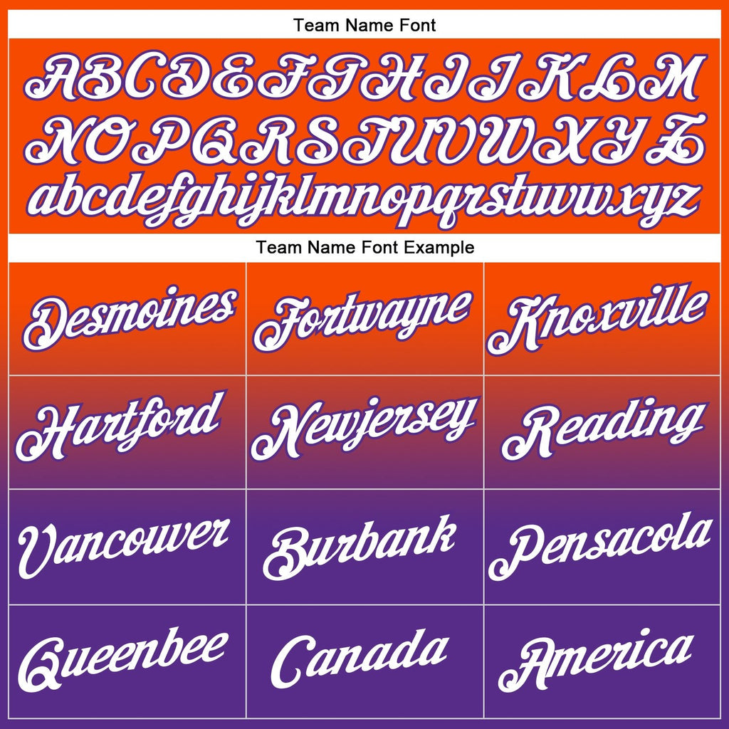 Custom Stitched Orange White-Purple Fade Fashion Sports Pullover Sweatshirt Hoodie photo 3