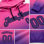 Custom Stitched Pink Purple-Black Fade Fashion Sports Pullover Sweatshirt Hoodie detail