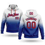 Custom Stitched White Red-Royal Fade Fashion Sports Pullover Sweatshirt Hoodie