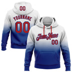 Custom Stitched White Red-Royal Fade Fashion Sports Pullover Sweatshirt Hoodie photo 1