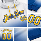 Custom Stitched White Gold-Royal Fade Fashion Sports Pullover Sweatshirt Hoodie detail