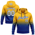 Custom Stitched Gold White-Royal Fade Fashion Sports Pullover Sweatshirt Hoodie photo 1