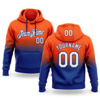 Custom Stitched Orange White-Royal Fade Fashion Sports Pullover Sweatshirt Hoodie