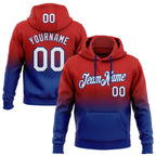 Custom Stitched Red White-Royal Fade Fashion Sports Pullover Sweatshirt Hoodie photo 1