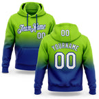 Custom Stitched Neon Green White-Royal Fade Fashion Sports Pullover Sweatshirt Hoodie