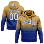 Custom Stitched Old Gold White-Royal Fade Fashion Sports Pullover Sweatshirt Hoodie photo 1