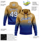 Custom Stitched Old Gold White-Royal Fade Fashion Sports Pullover Sweatshirt Hoodie photo 2