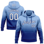 Custom Stitched Light Blue White-Royal Fade Fashion Sports Pullover Sweatshirt Hoodie photo 1