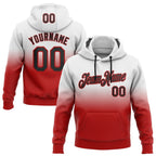 Custom Stitched White Black-Red Fade Fashion Sports Pullover Sweatshirt Hoodie photo 1