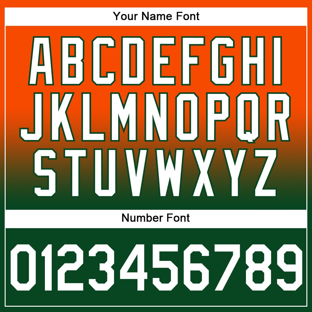 Custom Stitched Orange White-Green Fade Fashion Sports Pullover Sweatshirt Hoodie photo 4
