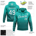 Custom Stitched Aqua White-Teal Fade Fashion Sports Pullover Sweatshirt Hoodie photo 2