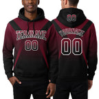 Custom Stitched Crimson Black-White Fade Fashion Arrow Sports Pullover Sweatshirt Hoodie worn front and back