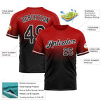 Custom Red Black-White Fade Fashion Performance T-Shirt photo 3