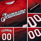 Custom Red White-Black Fade Fashion Performance T-Shirt detail