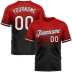 Custom Red White-Black Fade Fashion Performance T-Shirt photo 1