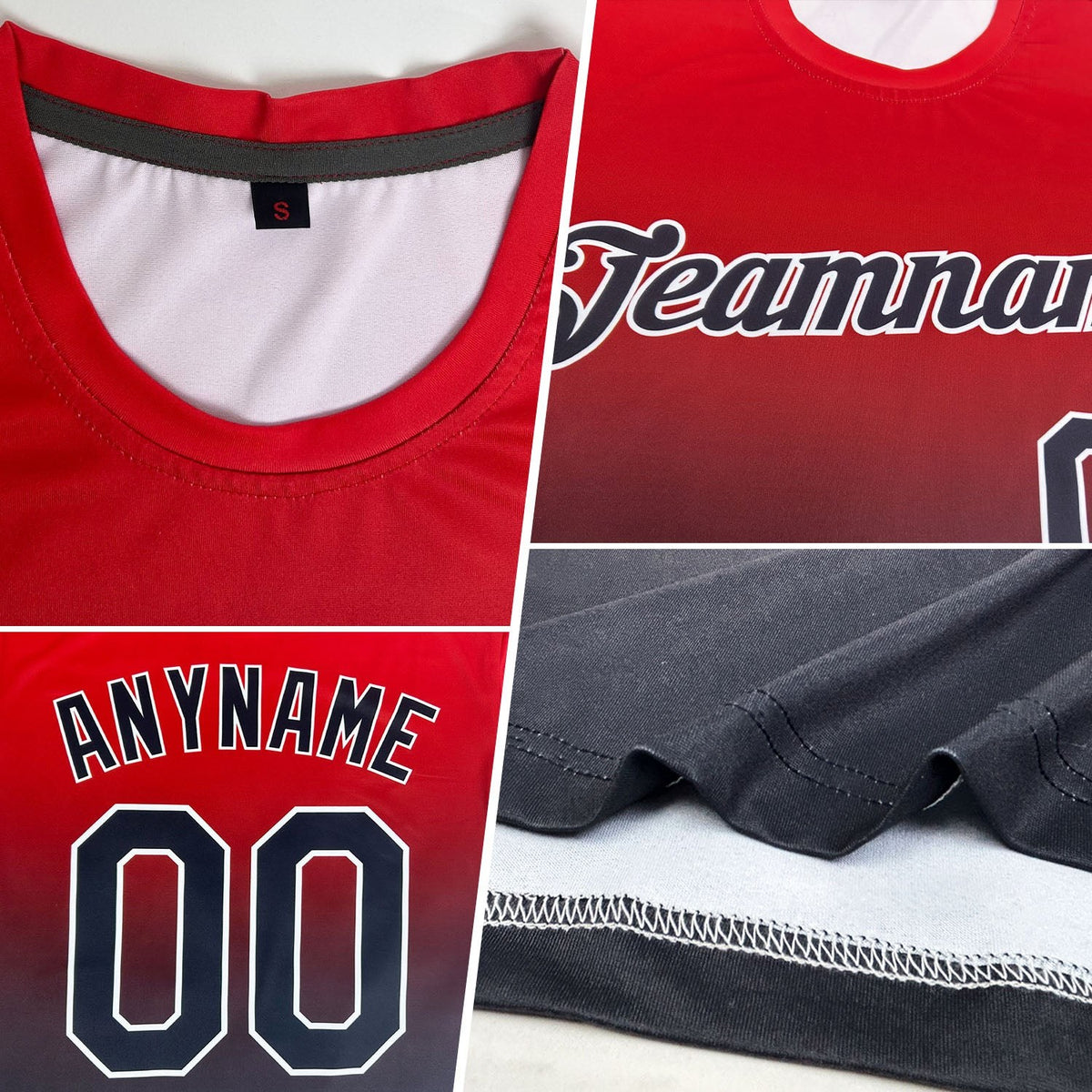 Custom Red White-Black Fade Fashion Performance T-Shirt photo 2