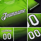 Custom Neon Green White-Black Fade Fashion Performance T-Shirt detail