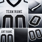 Custom White Black Authentic Fade Fashion Football Jersey detail