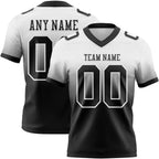 Custom White Black Authentic Fade Fashion Football Jersey photo 1