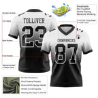 Custom White Black Authentic Fade Fashion Football Jersey photo 2
