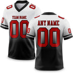 Custom White Red-Black Authentic Fade Fashion Football Jersey
