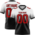Custom White Red-Black Authentic Fade Fashion Football Jersey photo 1
