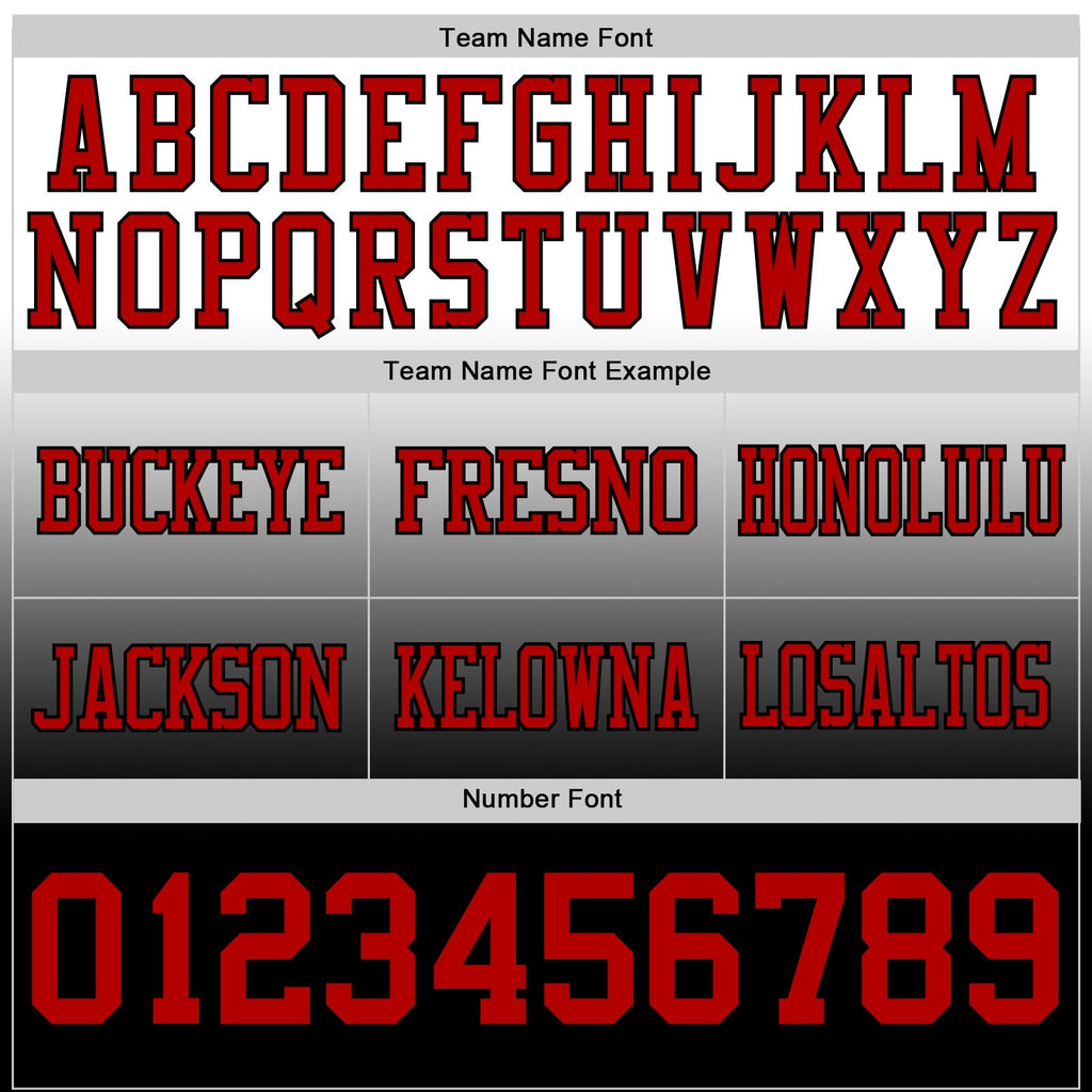 Custom White Red-Black Authentic Fade Fashion Football Jersey photo 3