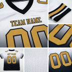 Custom White Old Gold-Black Authentic Fade Fashion Football Jersey detail