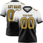 Custom White Old Gold-Black Authentic Fade Fashion Football Jersey photo 1