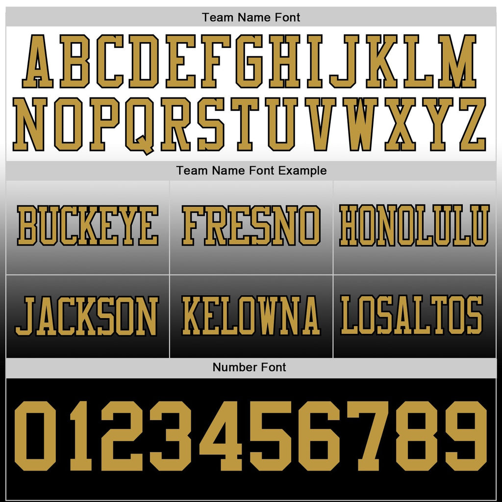 Custom White Old Gold-Black Authentic Fade Fashion Football Jersey photo 3