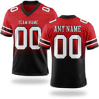 Custom Red White-Black Authentic Fade Fashion Football Jersey