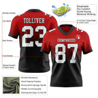 Custom Red White-Black Authentic Fade Fashion Football Jersey photo 2