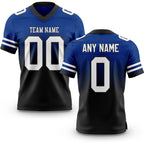 Custom Royal White-Black Authentic Fade Fashion Football Jersey