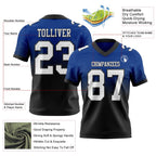 Custom Royal White-Black Authentic Fade Fashion Football Jersey photo 2
