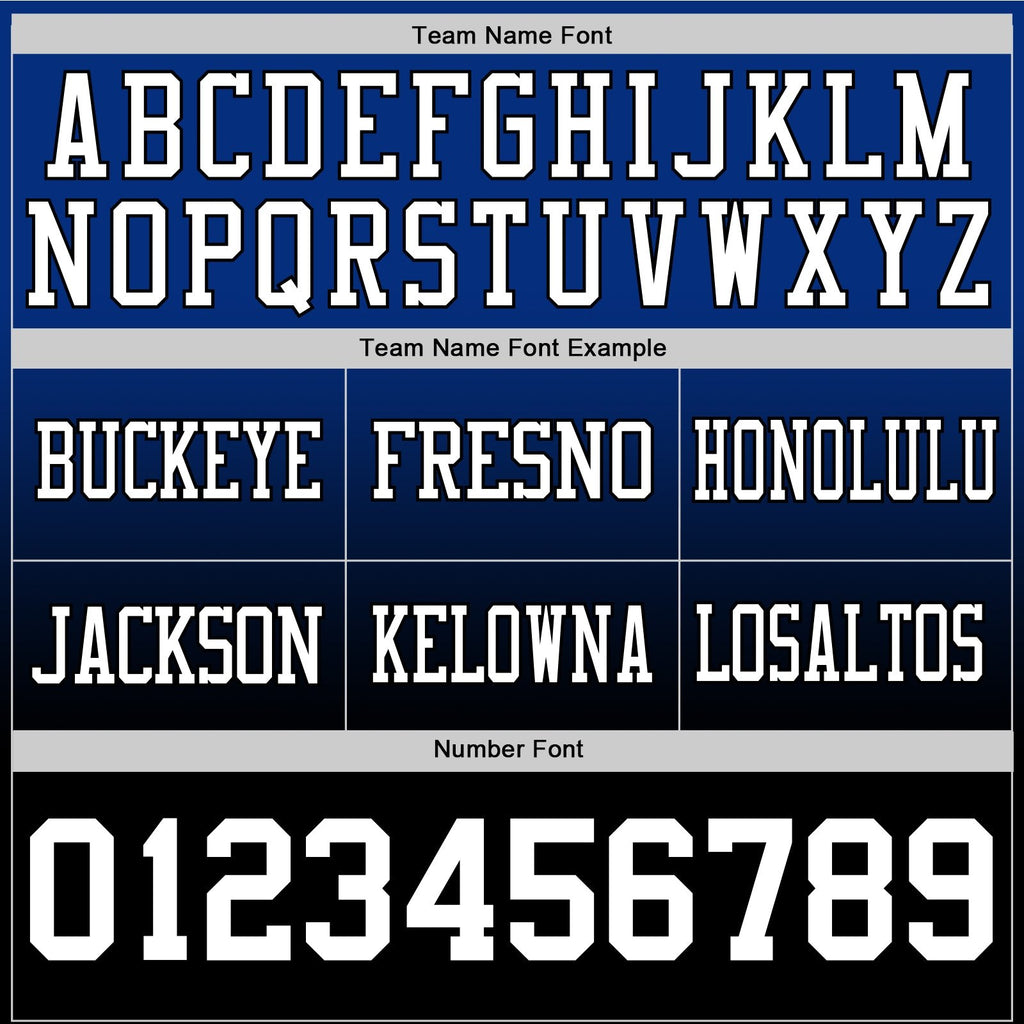Custom Royal White-Black Authentic Fade Fashion Football Jersey photo 3