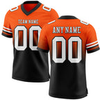 Custom Orange White-Black Authentic Fade Fashion Football Jersey