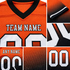 Custom Orange White-Black Authentic Fade Fashion Football Jersey detail