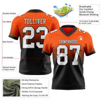 Custom Orange White-Black Authentic Fade Fashion Football Jersey photo 2
