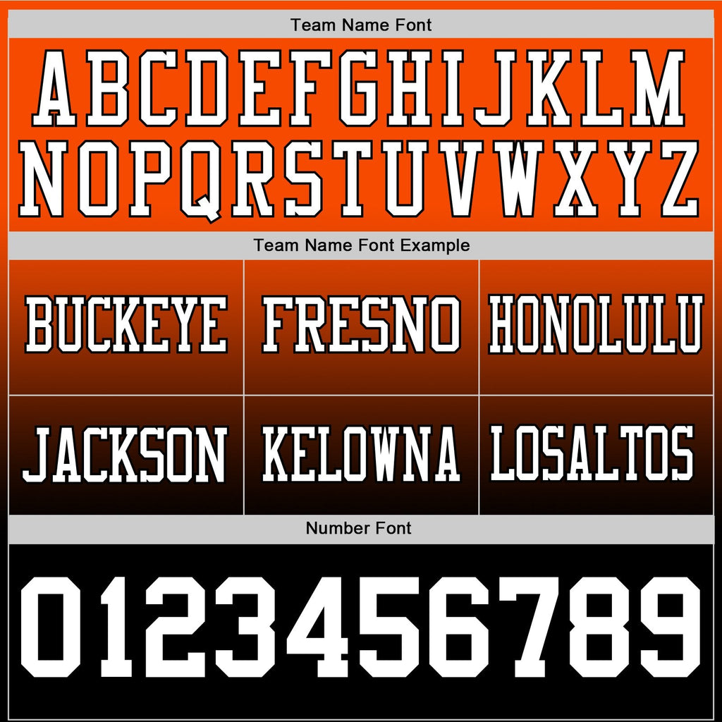 Custom Orange White-Black Authentic Fade Fashion Football Jersey photo 3