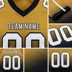 Custom Old Gold White-Black Authentic Fade Fashion Football Jersey detail