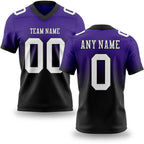 Custom Purple White-Black Authentic Fade Fashion Football Jersey