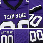 Custom Purple White-Black Authentic Fade Fashion Football Jersey detail