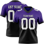 Custom Purple White-Black Authentic Fade Fashion Football Jersey photo 1
