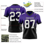 Custom Purple White-Black Authentic Fade Fashion Football Jersey photo 2