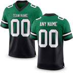 Custom Kelly Green White-Black Authentic Fade Fashion Football Jersey
